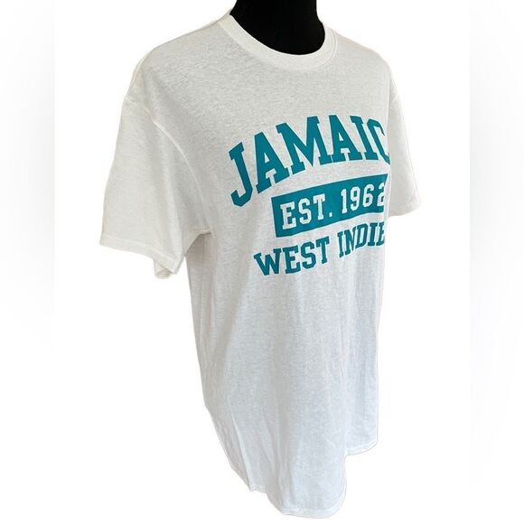 Jamaica 100% cotton white graphic short sleeved tee shirt size M - Picture 5 of 5